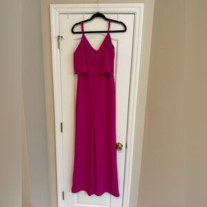 Lulu's Magenta Spaghetti-Strap Jumpsuit